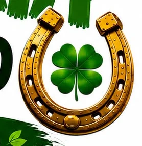 Herradura con trébol del cartel de Verde Bendito